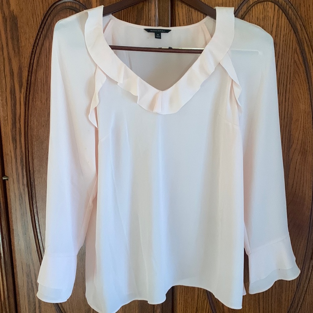 Pale pink banana republic blouse